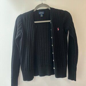 Polo Ralph Lauren Kids Girl's Cable Sweater (Big Kids) Polo Black, 16